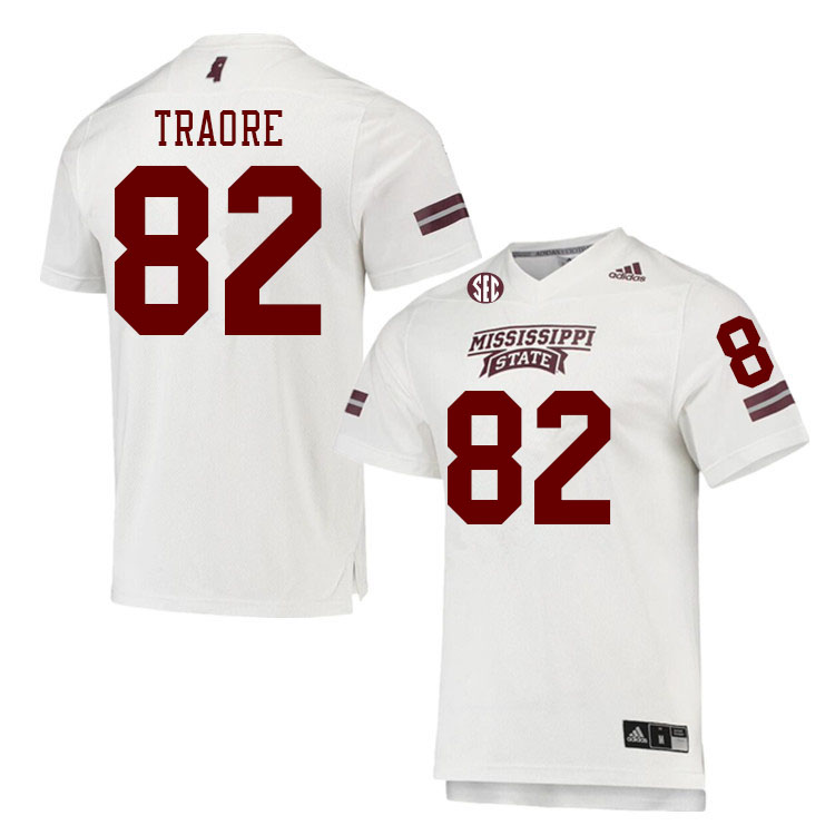 Men #82 Seydou Traore Mississippi State Bulldogs College Football Jerseys Stitched Sale-White